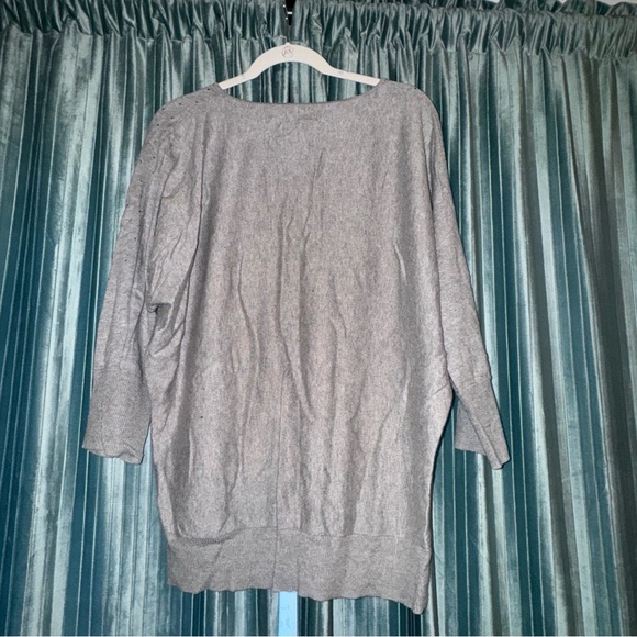 ELLE | Grey & glitter v-neck sweater | XL - Picture 4 of 4